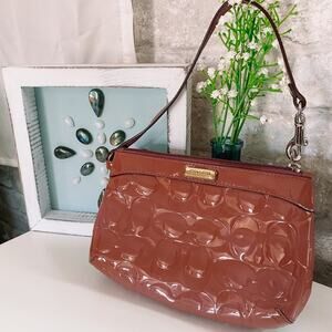 Coach Pink Patent Leather Signature C Wristlet Mini Shoulder Bag Y2K